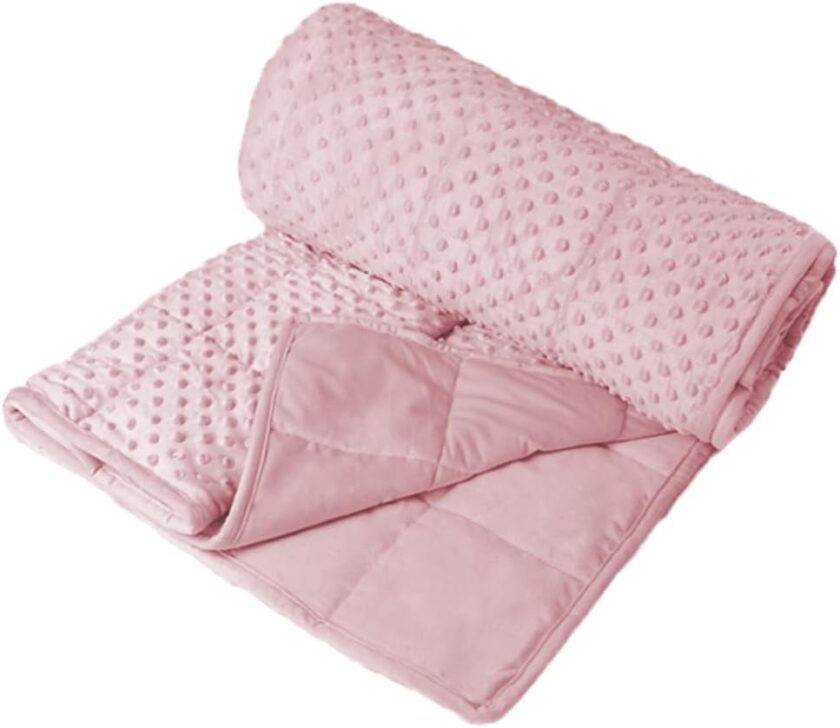 Reversible Weighted Blanket for All Season, Luxury Velvet, Warm and Cool, Adult Pink 7Lb Weighted Blanket, Enjoy Sleeping Anywhere(Pink,40"x60" 7lbs) - Image 2