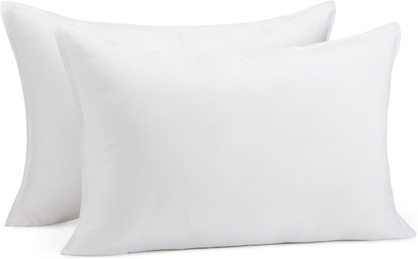 Down Alternative Pillows, Soft Density for Stomach and Back Sleepers, Queen, Pack of 2