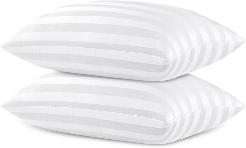 Queen Size Pillows for Side and Back Bed Pillows for Sleeping 2 Pack Sleepers Super Soft Down Alternative Microfiber Filled Pillows 20 x 30 Inches