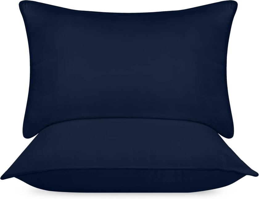Bed Pillows for Sleeping (Navy), Queen Size, Set of 2, Hotel Pillow, Cooling Pillows for Side, Back or Stomach Sleepers