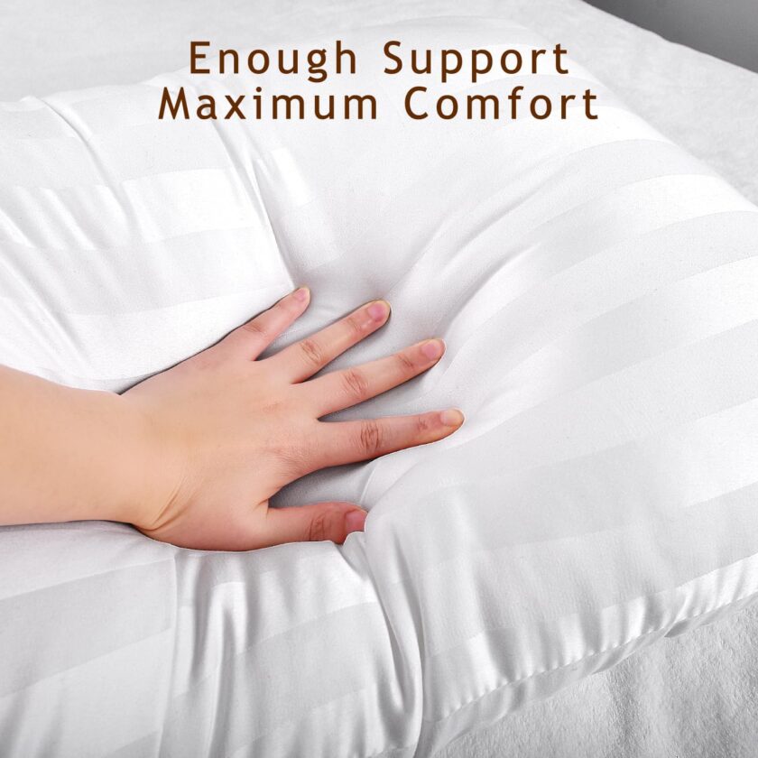 Queen Size Pillows for Side and Back Bed Pillows for Sleeping 2 Pack Sleepers Super Soft Down Alternative Microfiber Filled Pillows 20 x 30 Inches - Image 2