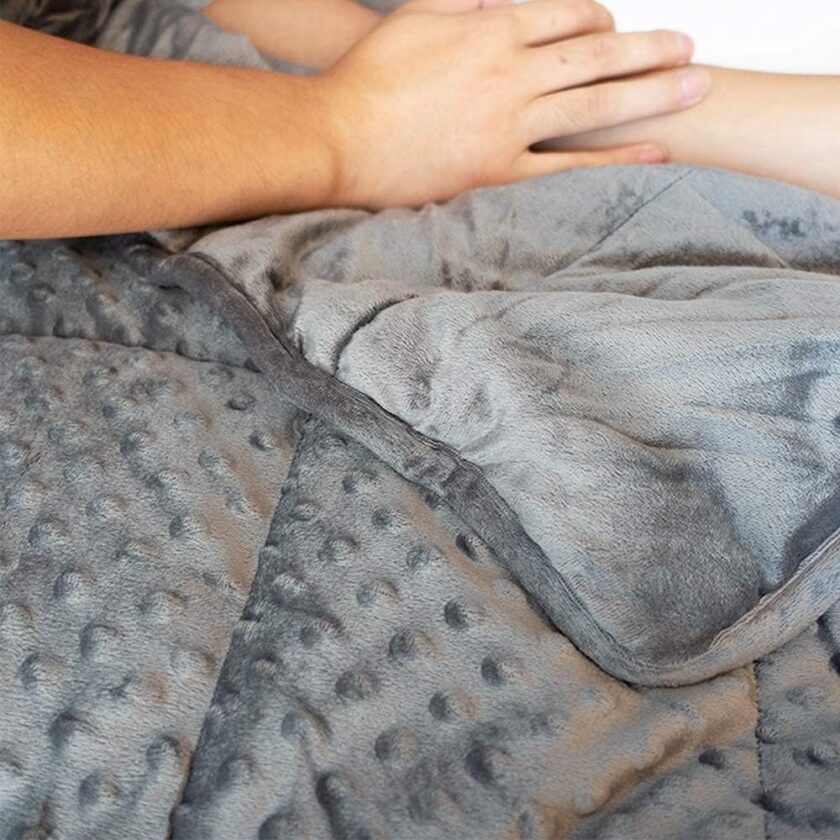 Reversible Weighted Blanket for All Season, Luxury Velvet, Warm and Cool, Adult 7Lb Grey Weighted Blanket, Enjoy Sleeping Anywhere(Grey,40"x60" 7lbs) - Image 2