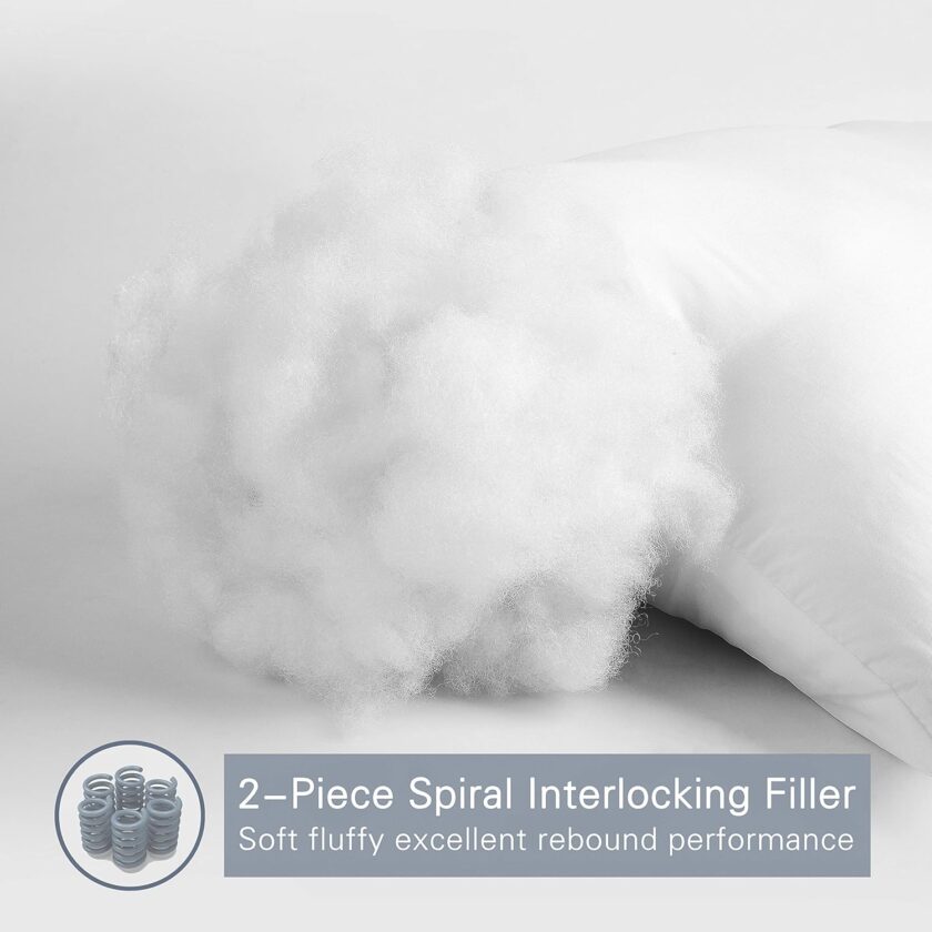 Luxury Soft Pillows for Sleeping, Fluffy Down Alternative Polyester Fiber Filled Pillow, Home&Hotel-Collection, Machine Washable - Image 2